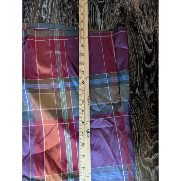 Coldwater Creek Shirt XL Purple Red Plaid 100% Silk Button Front Blouse Mb - Picture 7 of 7
